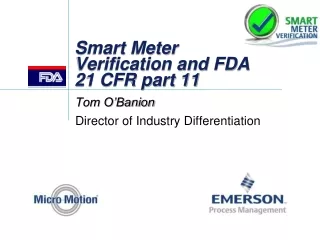 Smart Meter  Verification and FDA 21 CFR part 11