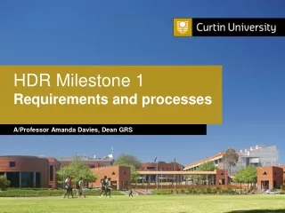 HDR Milestone 1 Requirements and processes
