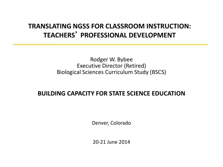 translating ngss for classroom instruction