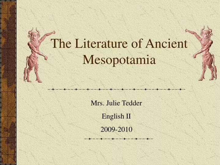 the literature of ancient mesopotamia