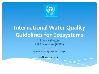 International Water Quality Guidelines for Ecosystems