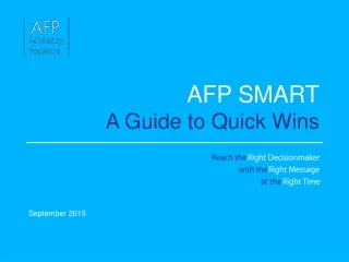 AFP SMART A Guide to Quick Wins