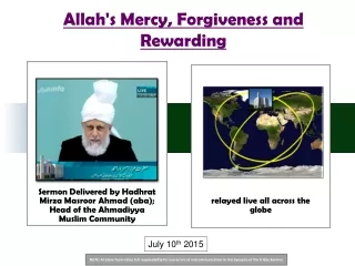 Allah's Mercy, Forgiveness and Rewarding