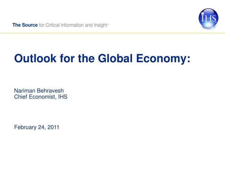 outlook for the global economy nariman behravesh