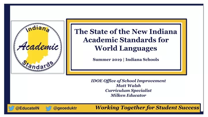 the state of the new indiana academic standards