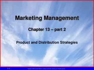 Marketing Management Chapter 13 – part 2