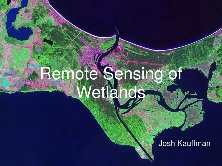 remote sensing of wetlands josh kauffman