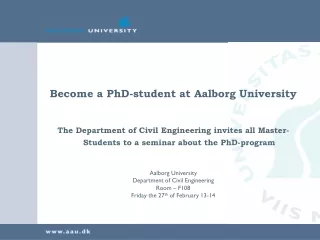 Become a PhD-student at Aalborg University