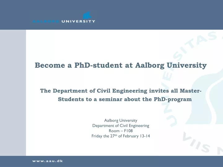 become a phd student at aalborg university