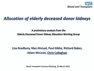 Allocation of elderly deceased donor kidneys