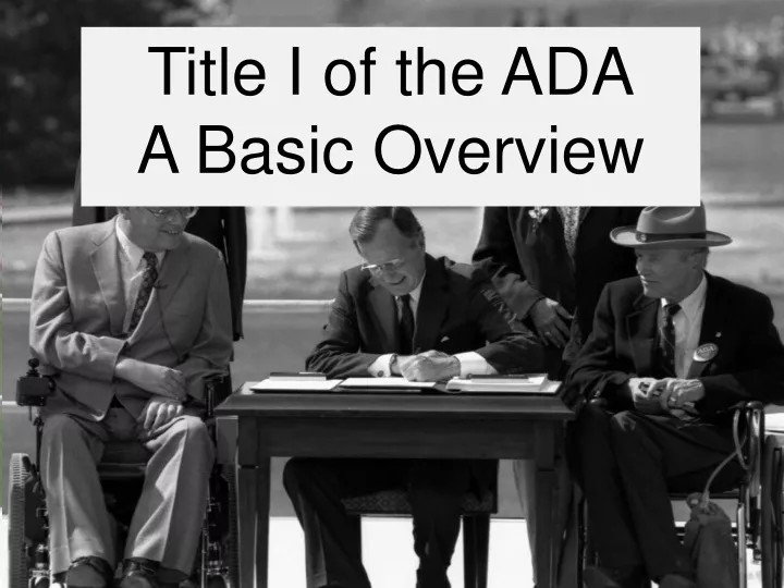 title i of the ada a basic overview