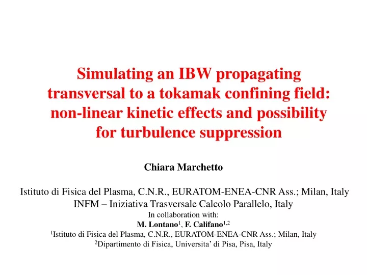 simulating an ibw propagating transversal