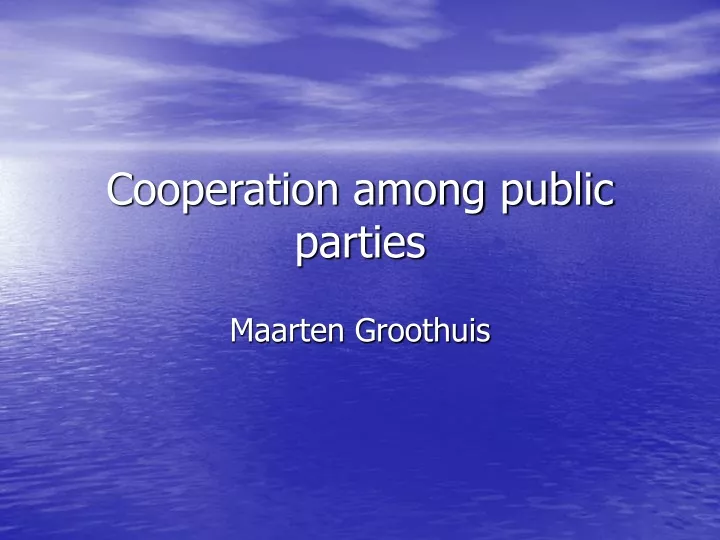 cooperation among public parties