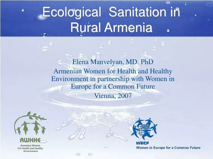 ecological sanitation in rural armenia