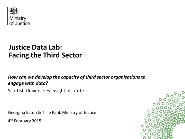 justice data lab facing the third sector