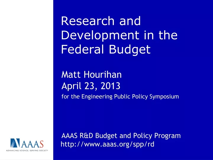 research and development in the federal budget