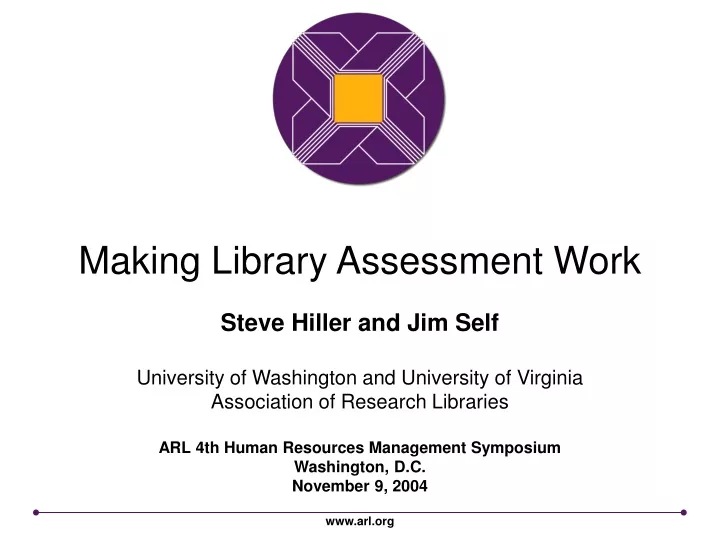making library assessment work