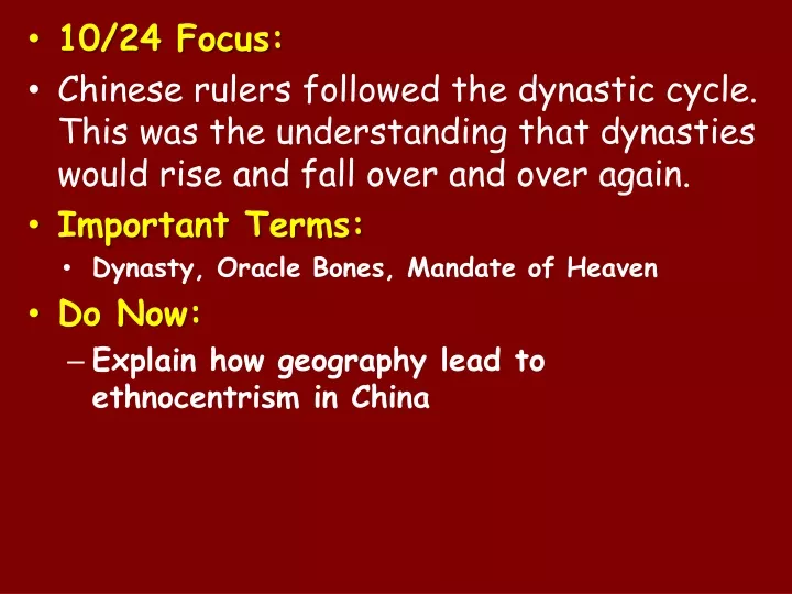 10 24 focus chinese rulers followed the dynastic