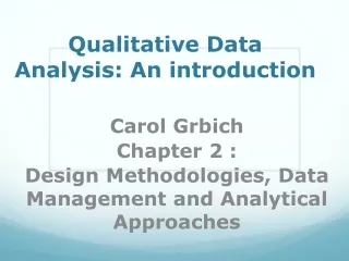 Qualitative Data Analysis: An introduction