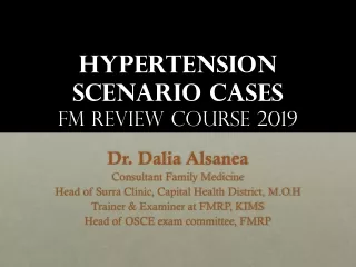 Hypertension scenario  cases FM review course 2019