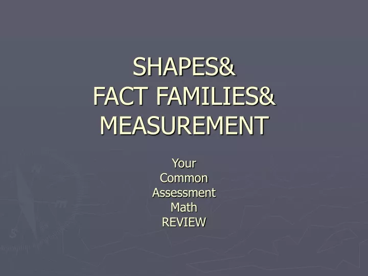 shapes fact families measurement