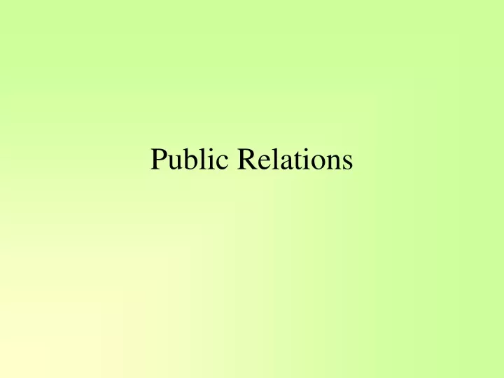 public relations