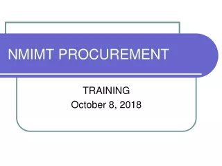 NMIMT PROCUREMENT