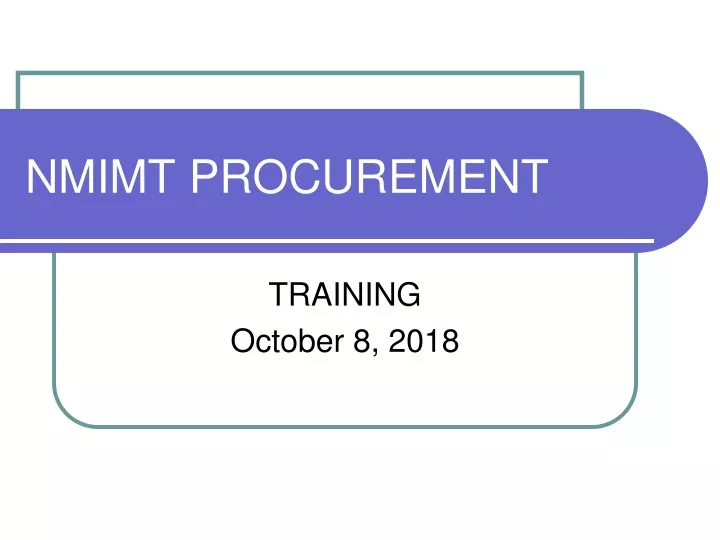 nmimt procurement