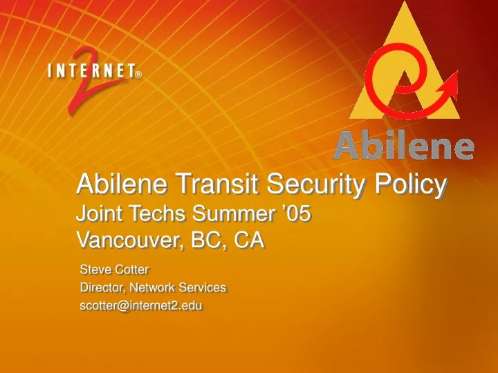 abilene transit security policy joint techs summer 05 vancouver bc ca