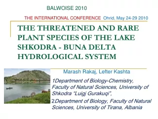 THE THREATENED AND RARE PLANT SPECIES OF THE LAKE SHKODRA - BUNA DELTA HYDROLOGICAL SYSTEM