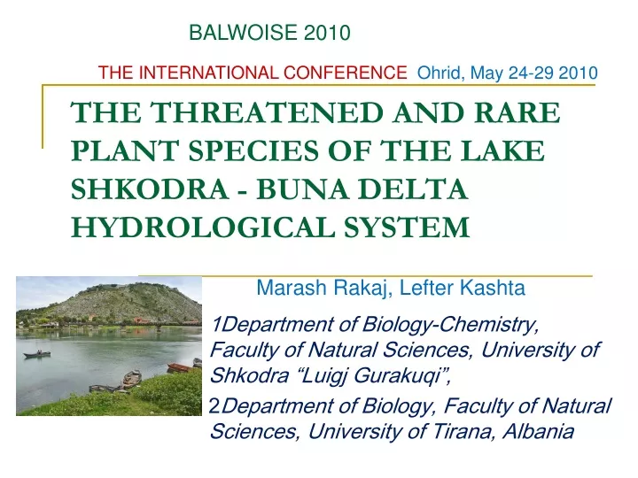 the threatened and rare plant species of the lake shkodra buna delta hydrological system