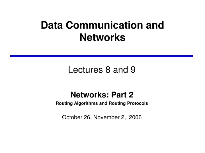 data communication and networks