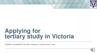 Applying for  tertiary study in Victoria
