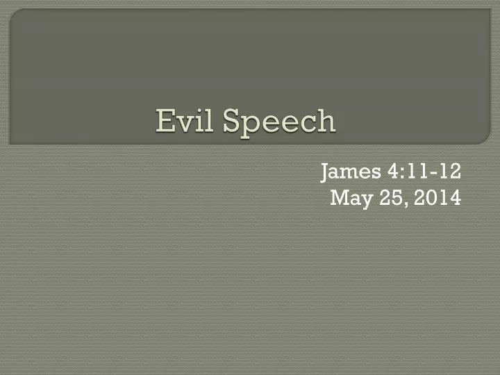 evil speech