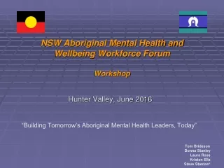 NSW Aboriginal Mental Health and Wellbeing Workforce Forum   Workshop