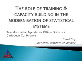 The role of training &amp; capacity building in the modernisation of statistical systems