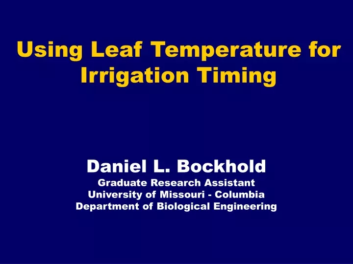 using leaf temperature for irrigation timing