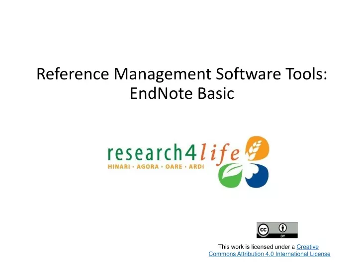 reference management software tools endnote basic