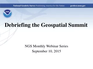 Debriefing the Geospatial Summit