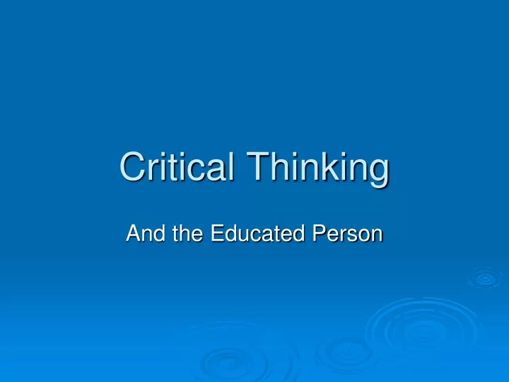 critical thinking