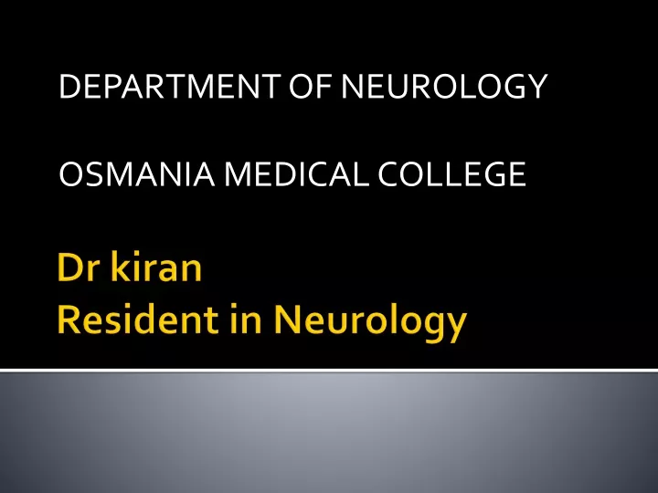 department of neurology osmania medical college
