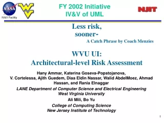 FY 2002 Initiative  IV&amp;V of UML
