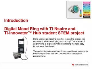Introduction Digital Mood Ring with TI- Nspire  and  TI-Innovator™ Hub student STEM project