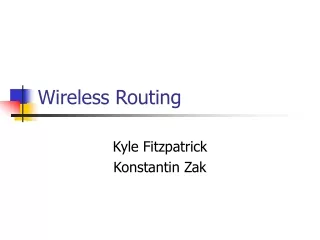Wireless Routing
