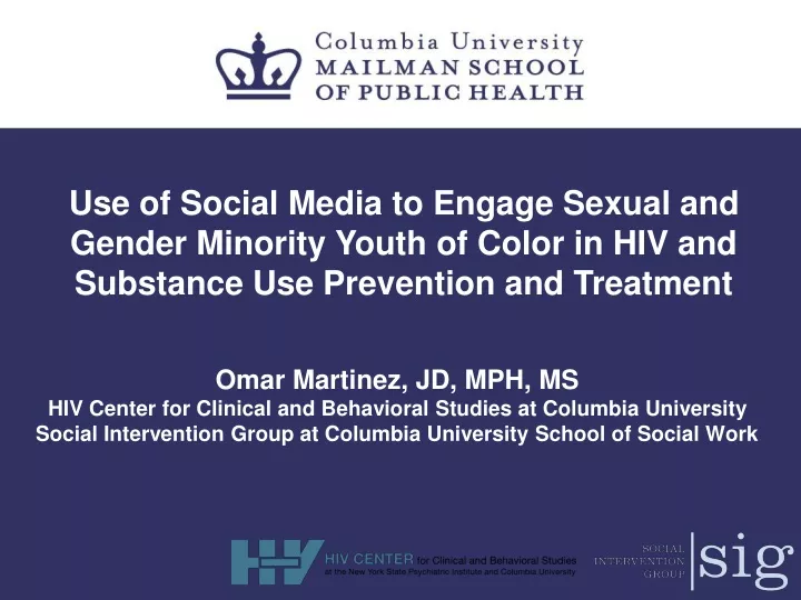 use of social media to engage sexual and gender