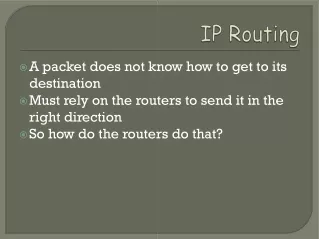 IP  Routing