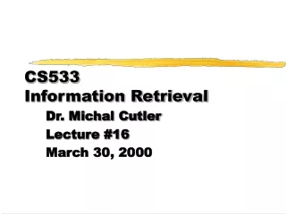 CS533  Information Retrieval