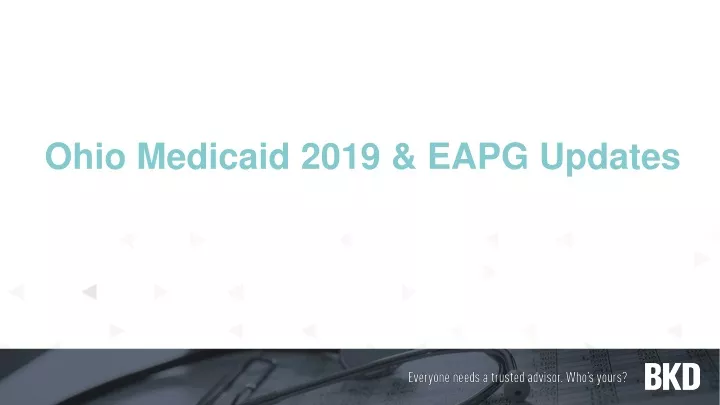 ohio medicaid 2019 eapg updates