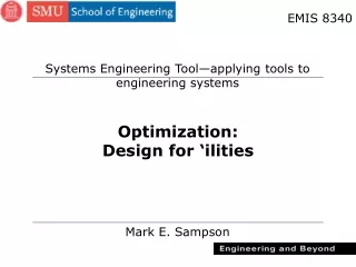 Optimization: Design for ‘ilities