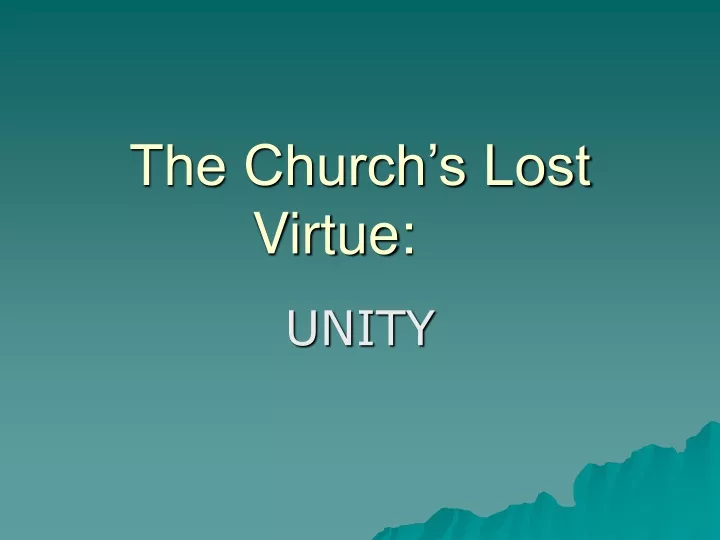 the church s lost virtue